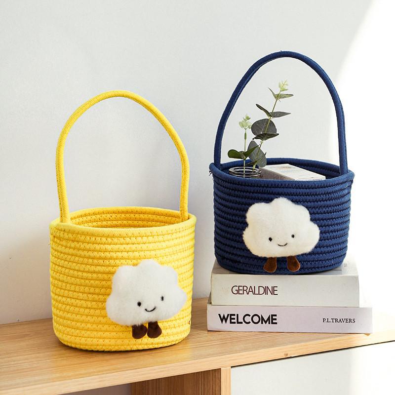 Storage Basket with Playful Cloud Motif | Kelmera