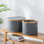 Storage Basket with Sturdy Bamboo Lid | Kelmera