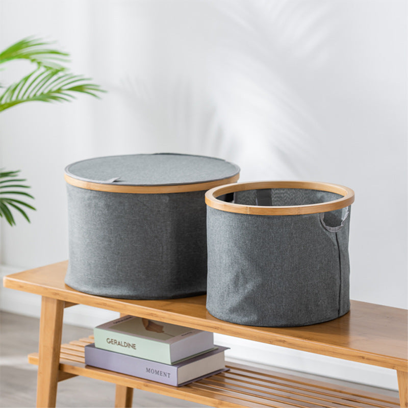 Storage Basket with Sturdy Bamboo Lid | Kelmera