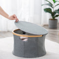 Storage Basket with Sturdy Bamboo Lid | Kelmera
