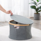 Storage Basket with Sturdy Bamboo Lid | Kelmera