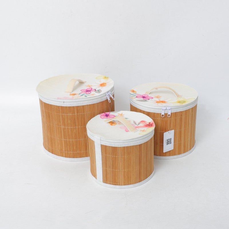 Storage Basket with Zipper and Floral Design | Kelmera