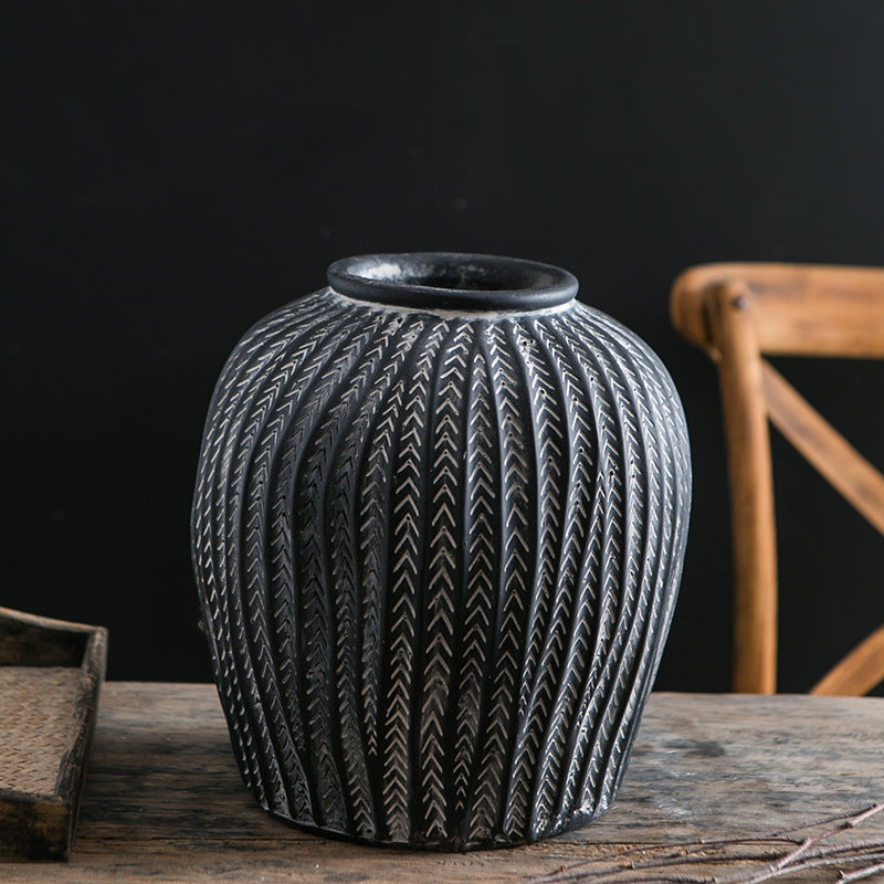 Stylish Ceramic Vase Black | Kelmera
