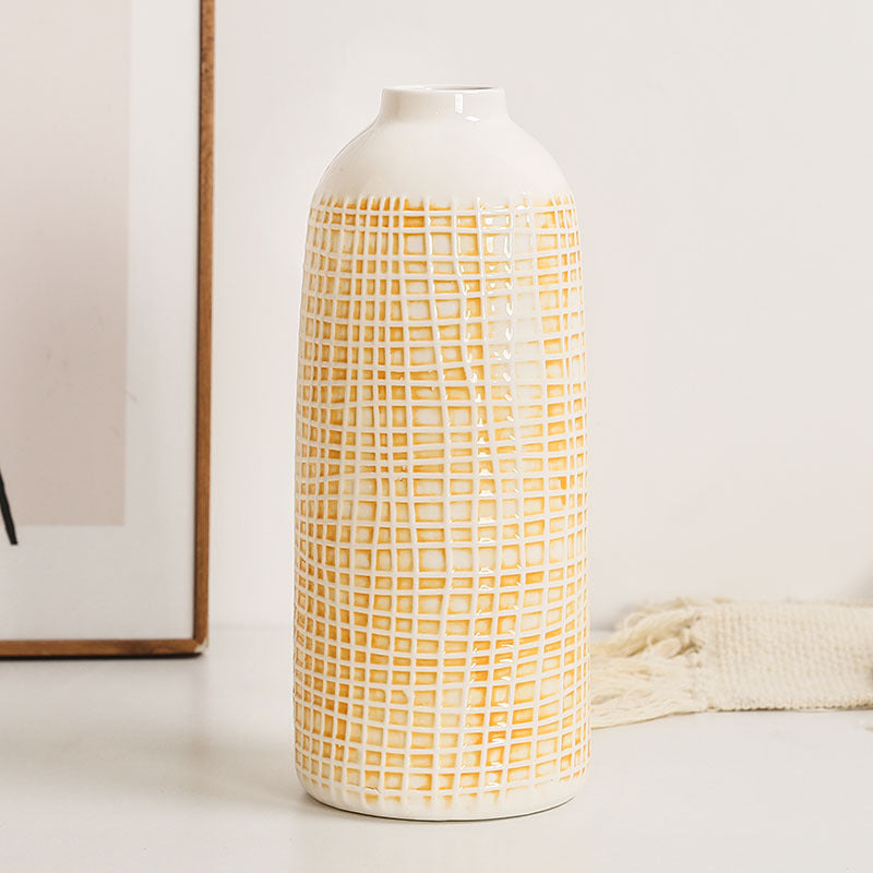 Stylish Ceramic Vase Yellow Blue | Kelmera