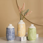 Stylish Ceramic Vase Yellow Blue | Kelmera