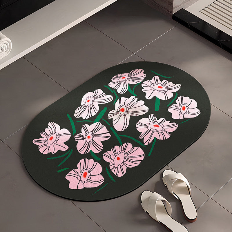 Stylish Floral-Themed Bathroom Mat | Kelmera