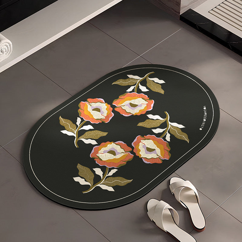 Stylish Floral-Themed Bathroom Mat | Kelmera