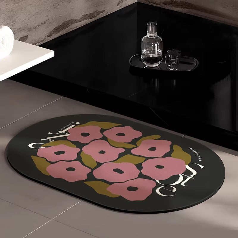 Stylish Floral-Themed Bathroom Mat | Kelmera