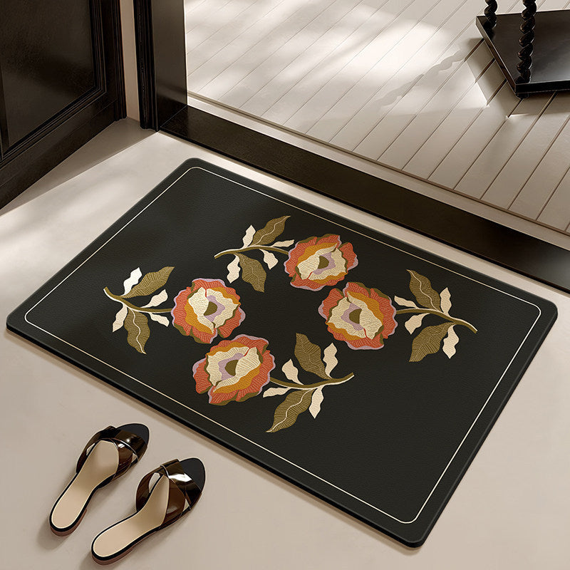 Stylish Floral-Themed Bathroom Mat | Kelmera