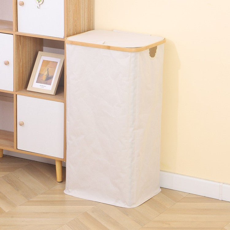 Stylish Laundry Basket with Wooden Lid | Kelmera