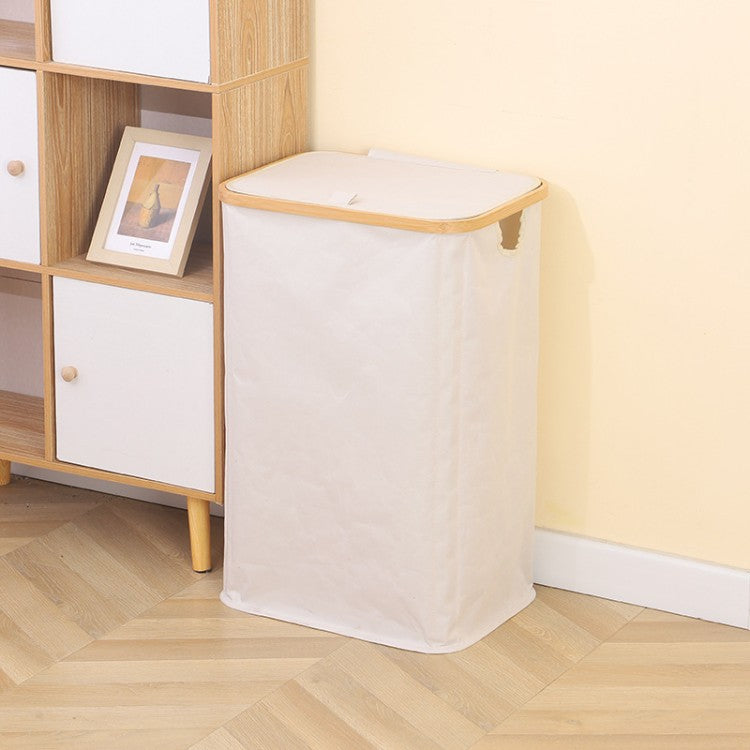 Stylish Laundry Basket with Wooden Lid | Kelmera