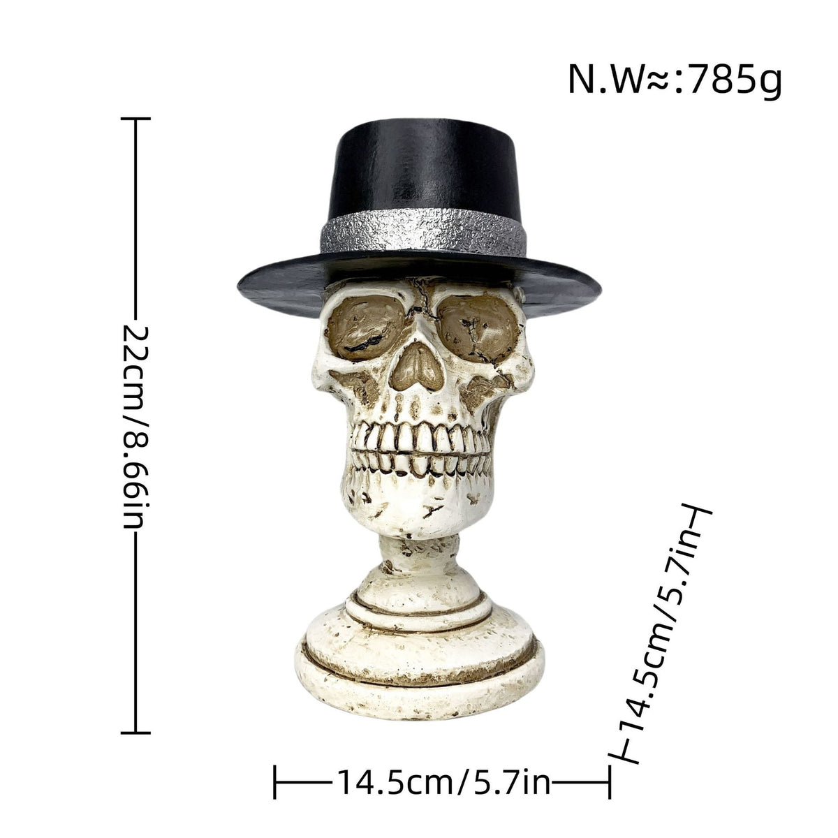 Stylish Skeleton Figure with Top Hat and Black Rose | Kelmera