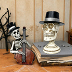 Stylish Skeleton Figure with Top Hat and Black Rose | Kelmera
