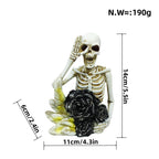 Stylish Skeleton Figure with Top Hat and Black Rose | Kelmera