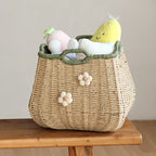 Stylish Storage Basket with Flower Appliqué | Kelmera