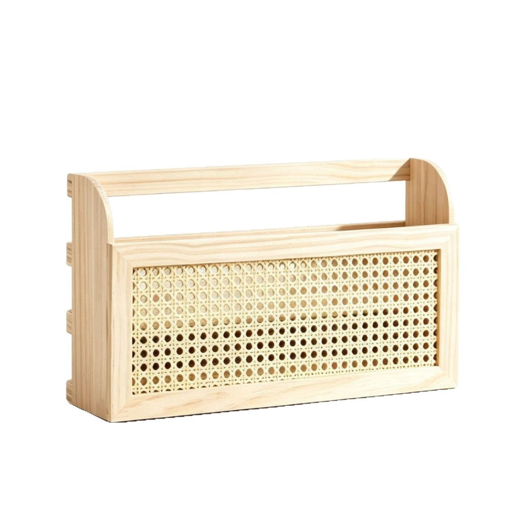 Stylish Storage Box made of Wood and Rattan | Kelmera