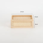 Stylish Storage Box made of Wood and Rattan | Kelmera