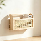 Stylish Storage Box made of Wood and Rattan | Kelmera