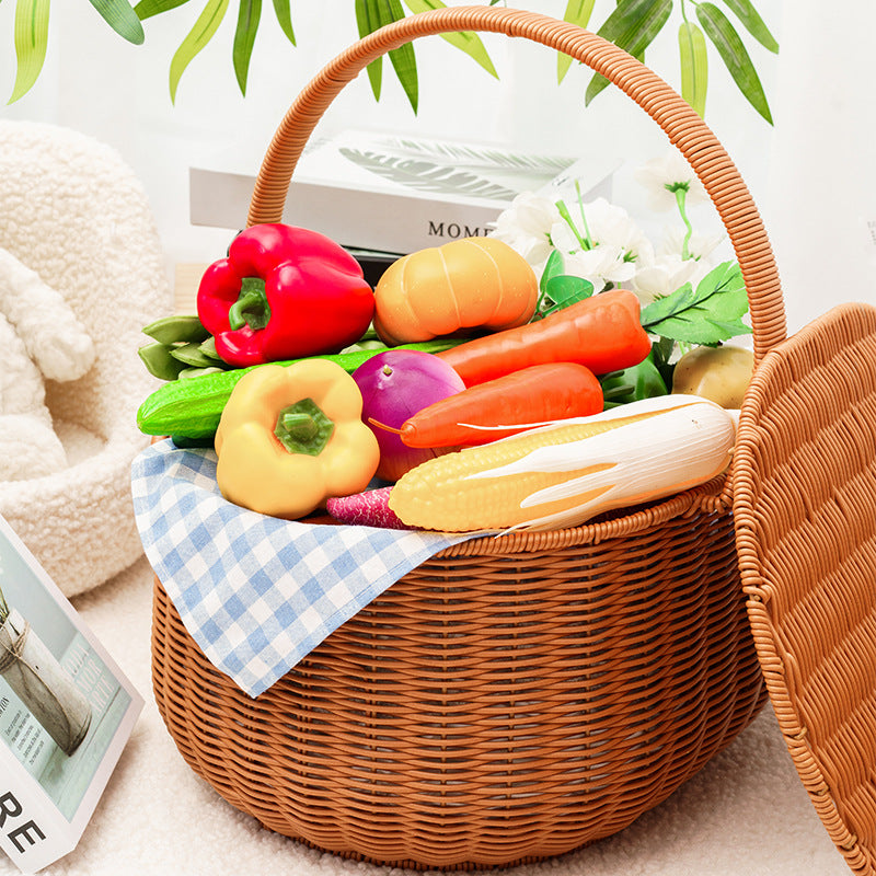 Stylish Woven Storage Basket with Lid | Kelmera