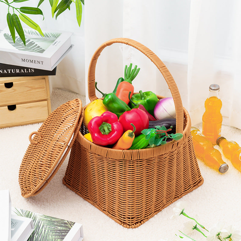 Stylish Woven Storage Basket with Lid | Kelmera