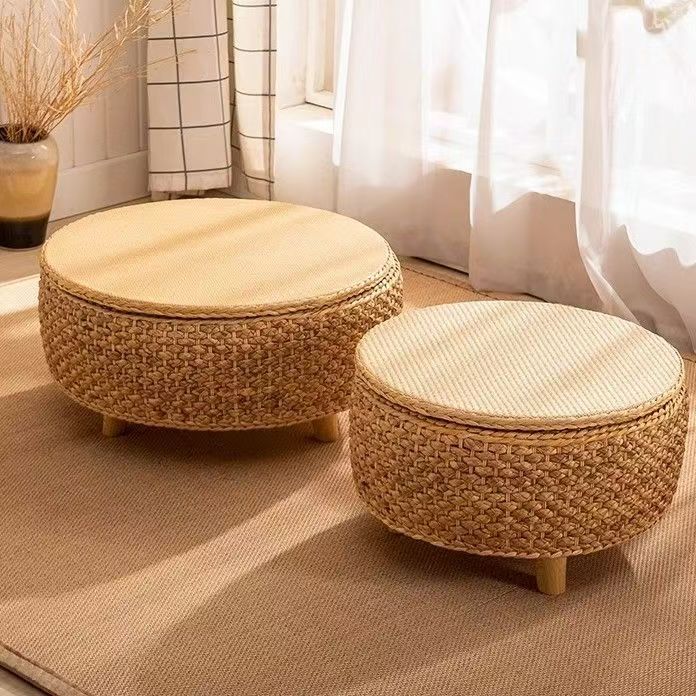 Tabletop Stool Woven Natural Fiber Wood | Kelmera