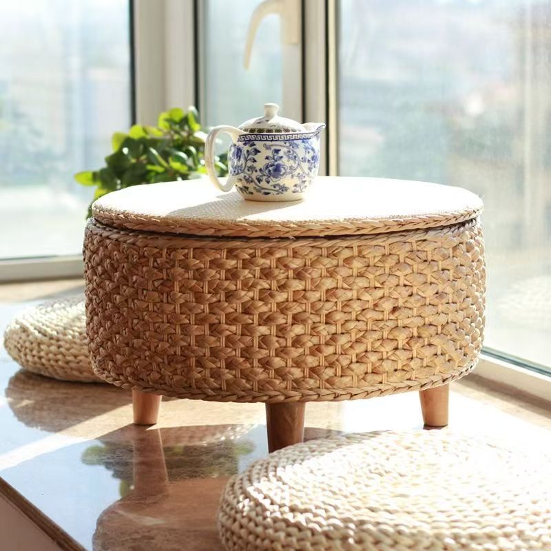 Tabletop Stool Woven Natural Fiber Wood | Kelmera