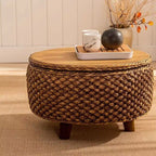 Tabletop Stool Woven Natural Fiber Wood | Kelmera