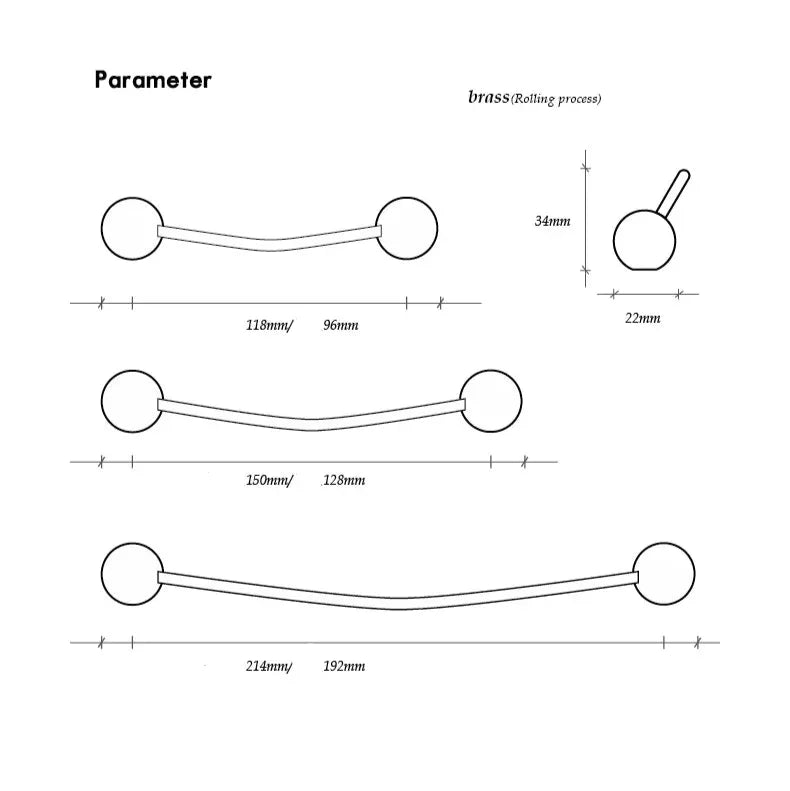 Tavren Brass Cabinet Handle