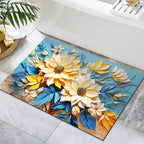 Textured Floral Design Bath Mat | Kelmera