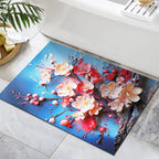 Textured Floral Design Bath Mat | Kelmera