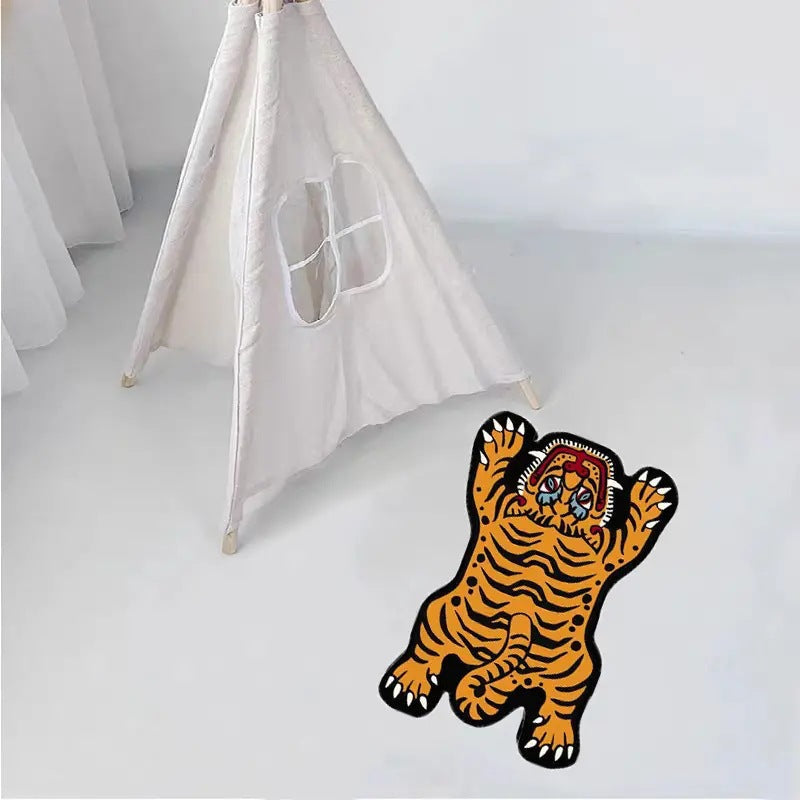 Tiger-Themed Plush Area Rug | Kelmera