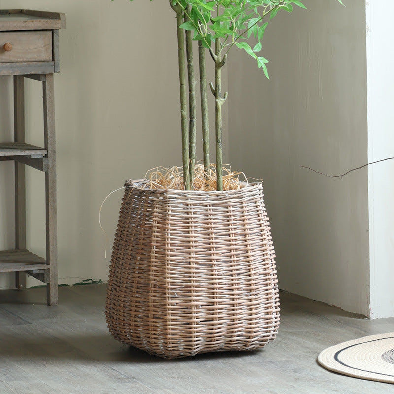 Trash Can Wood Handwoven | Kelmera