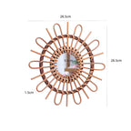 Trendy Round Wall Mirror with Rattan Frame | Kelmera