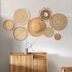 Trendy Round Wall Mirror with Rattan Frame | Kelmera