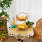 Two-Tiered Woven Fruit Display Stand | Kelmera