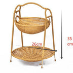 Two-Tiered Woven Fruit Display Stand | Kelmera
