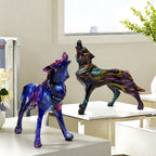 Unique Wolf Sculpture made of Hand-Painted Resin | Kelmera