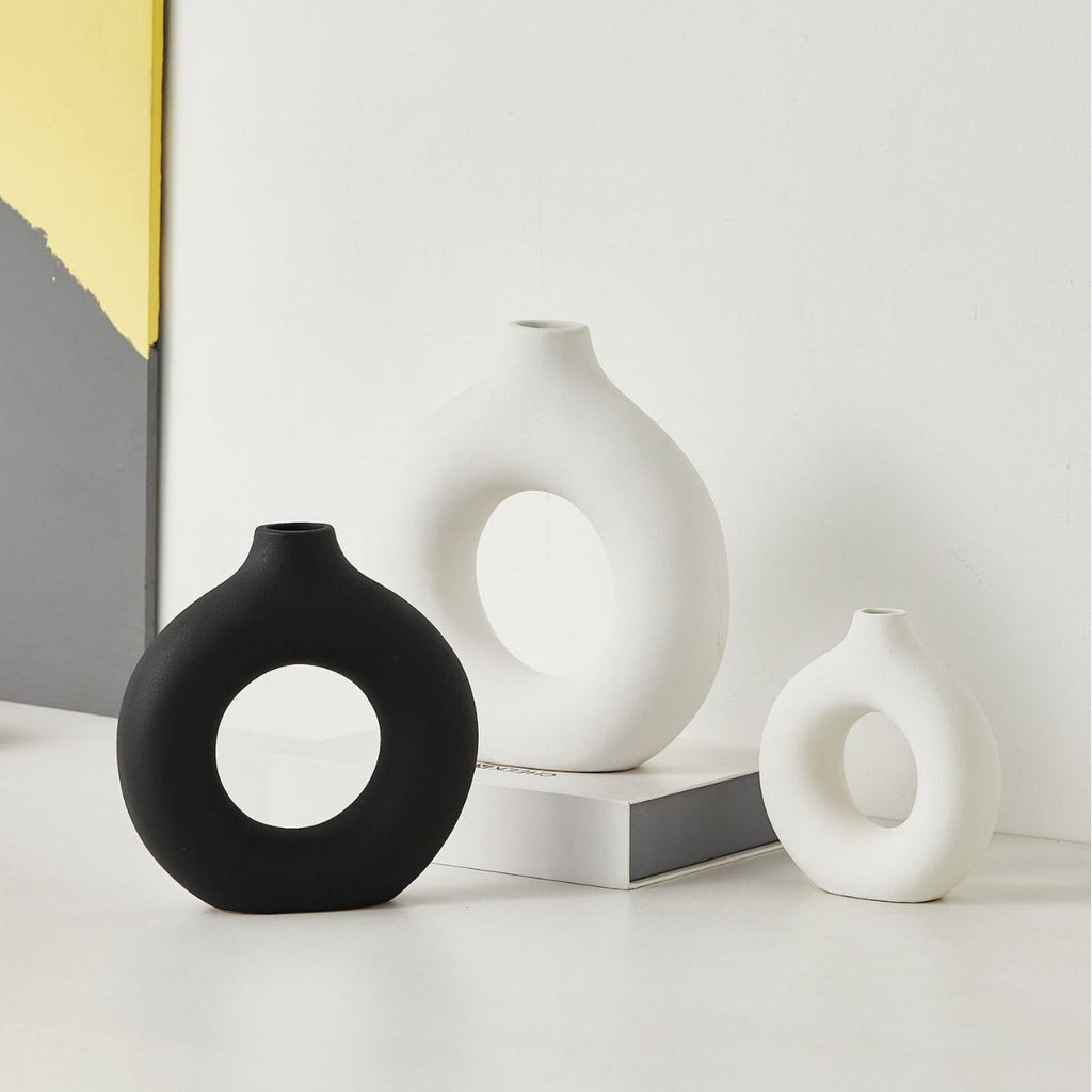 Vase Black White Ceramic | Kelmera