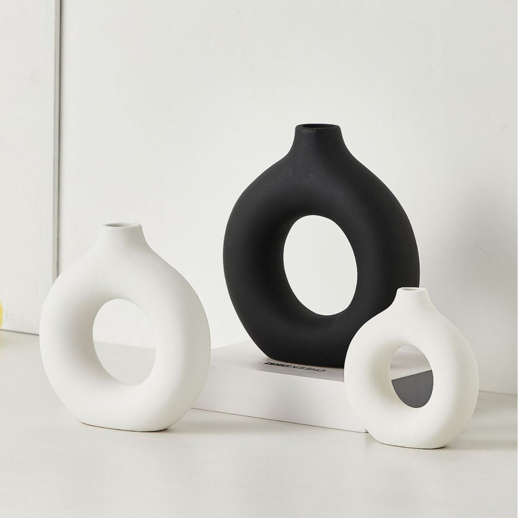 Vase Black White Ceramic | Kelmera