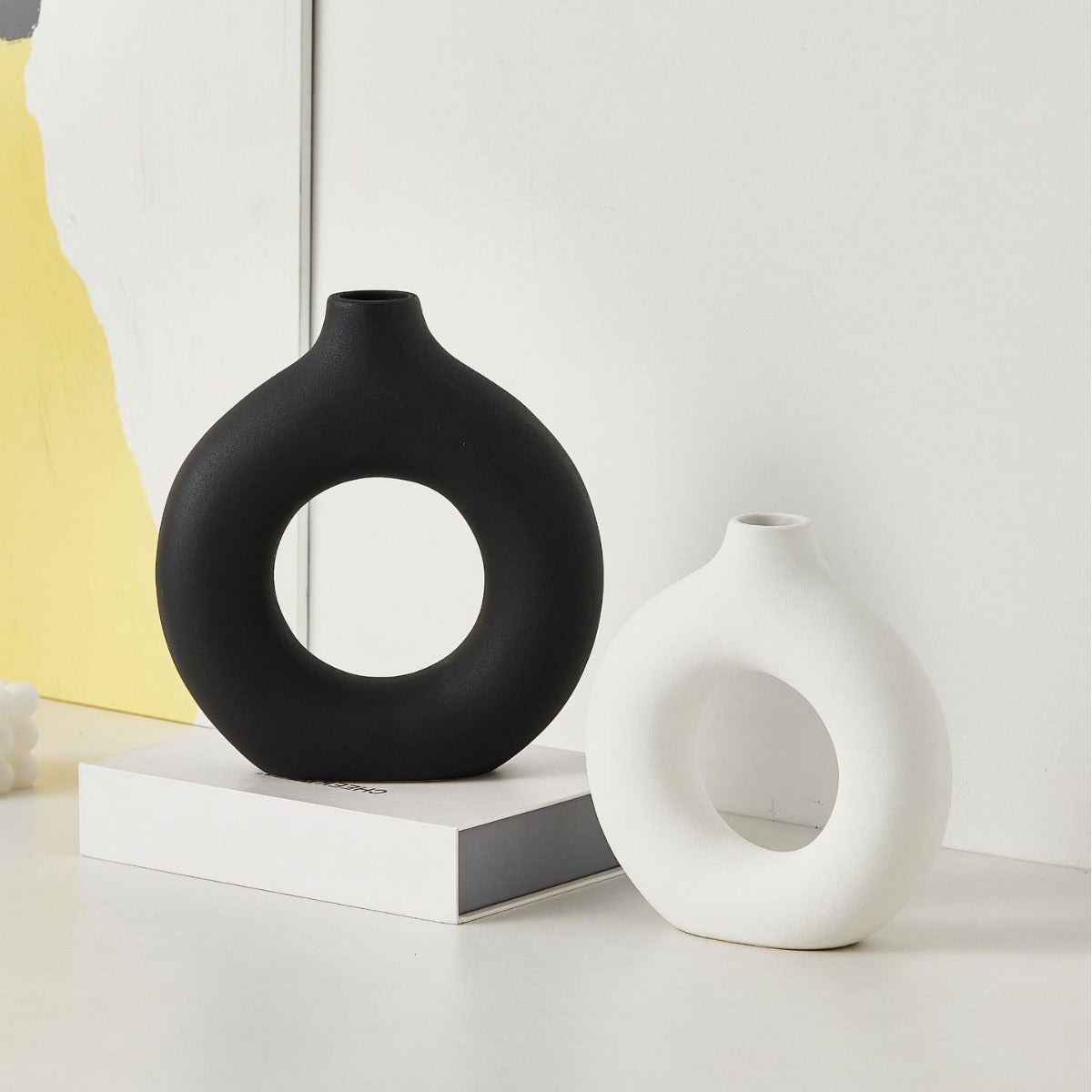 Vase Black White Ceramic | Kelmera