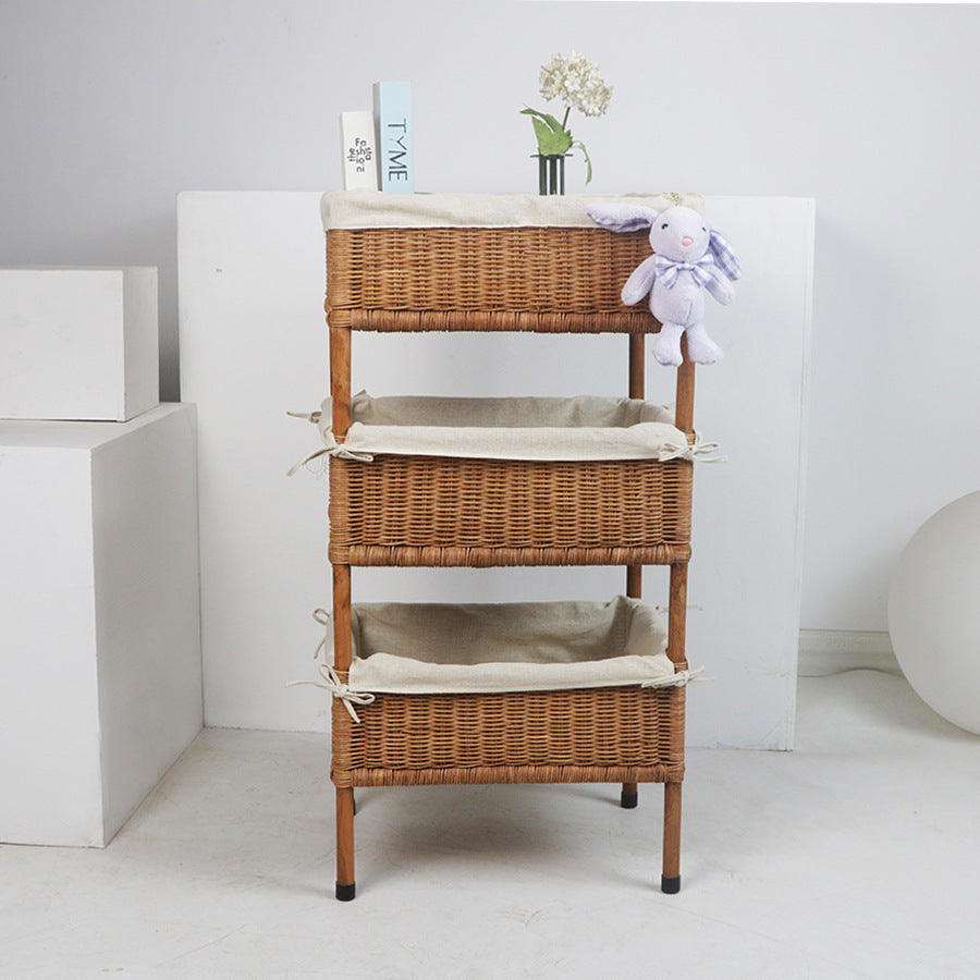 Versatile Shelf Cart with Woven Baskets | Kelmera