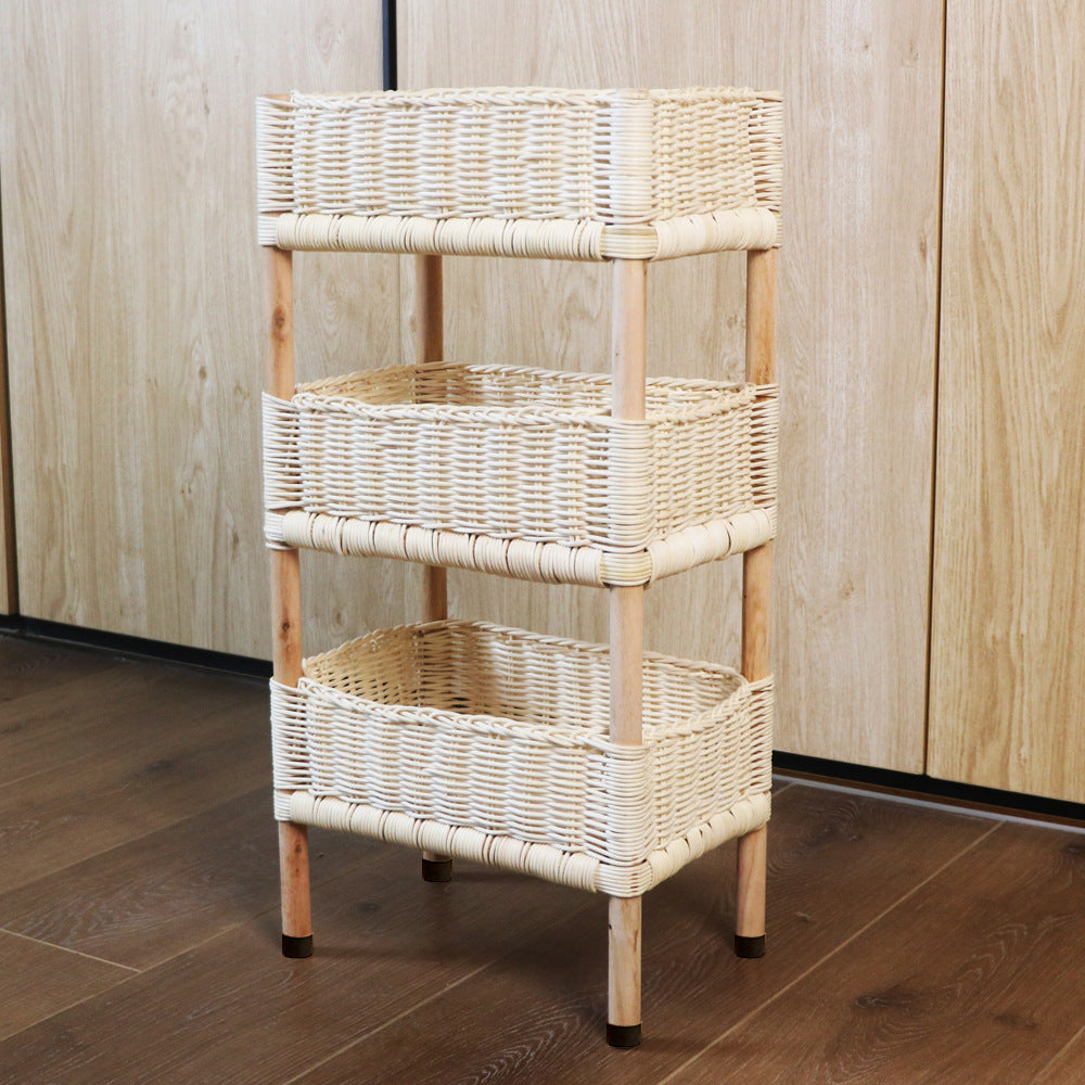 Versatile Shelf Cart with Woven Baskets | Kelmera
