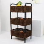 Versatile Shelf Cart with Woven Baskets | Kelmera