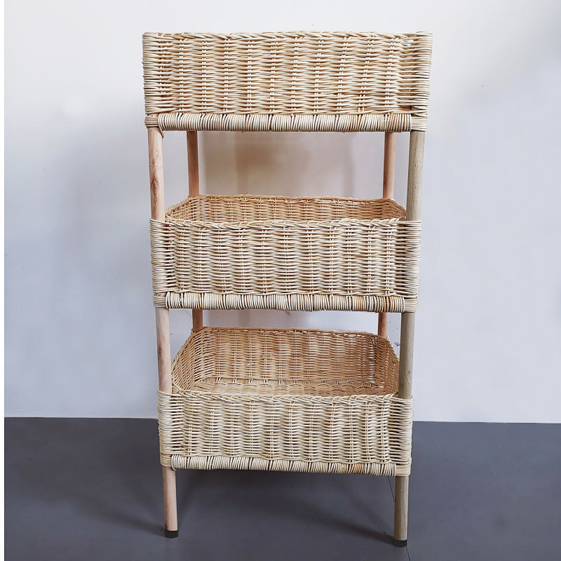 Versatile Shelf Cart with Woven Baskets | Kelmera