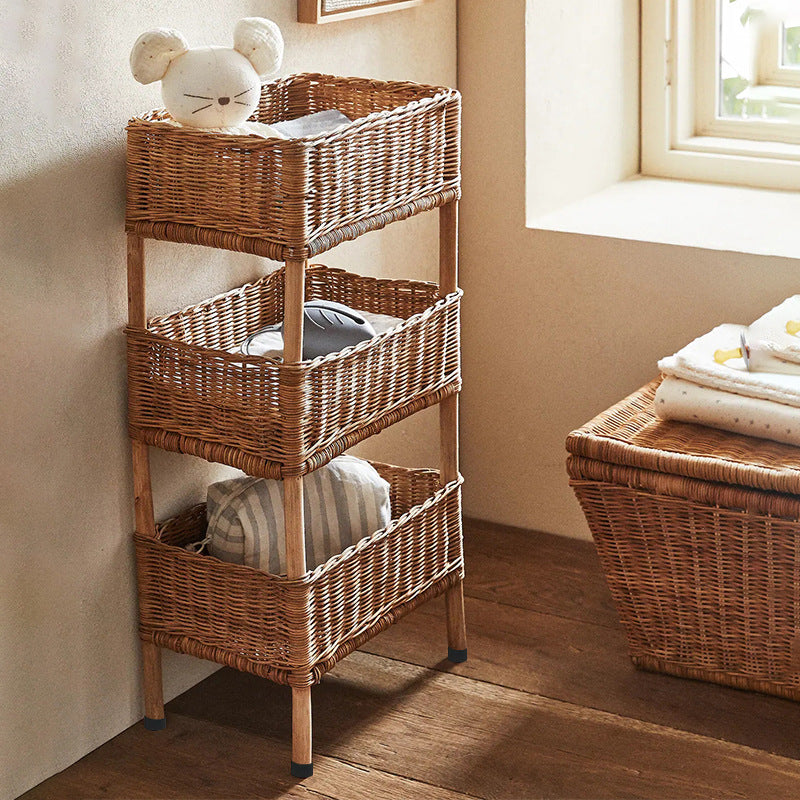 Versatile Shelf Cart with Woven Baskets | Kelmera