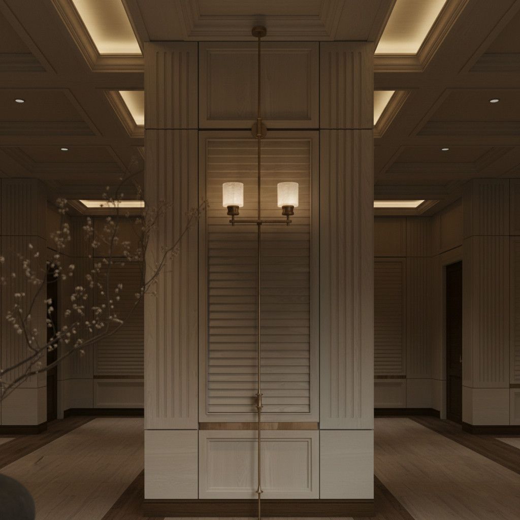 Vertical Brass Dual Glass Cylinder Wall Lamp with Strap Detail | Kelmera