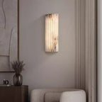 Vertical Ribbed Wall Lamp with Alabaster Effect and LED | Kelmera