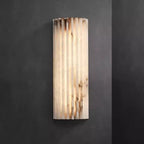 Vertical Ribbed Wall Lamp with Alabaster Effect and LED | Kelmera