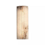 Vertical Ribbed Wall Lamp with Alabaster Effect and LED | Kelmera