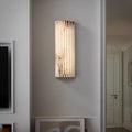 Vertical Ribbed Wall Lamp with Alabaster Effect and LED | Kelmera